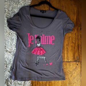 Caroline Morgan Purple Je t’aime Top